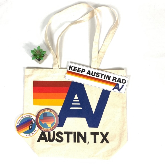 Aviator Nation Handbags - NEW Aviator Nation AN Canvas Tote Bag + Stickers